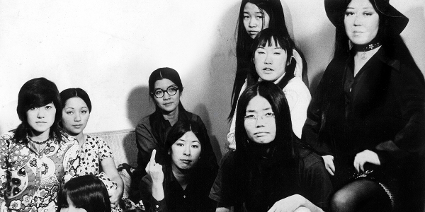 Black and white picture of Asian American student activists