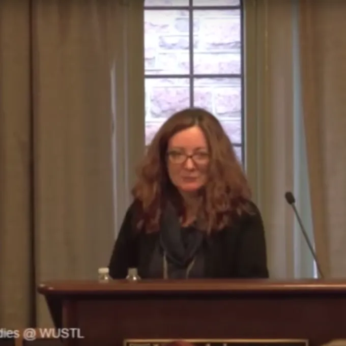 Linda Alcoff at podium